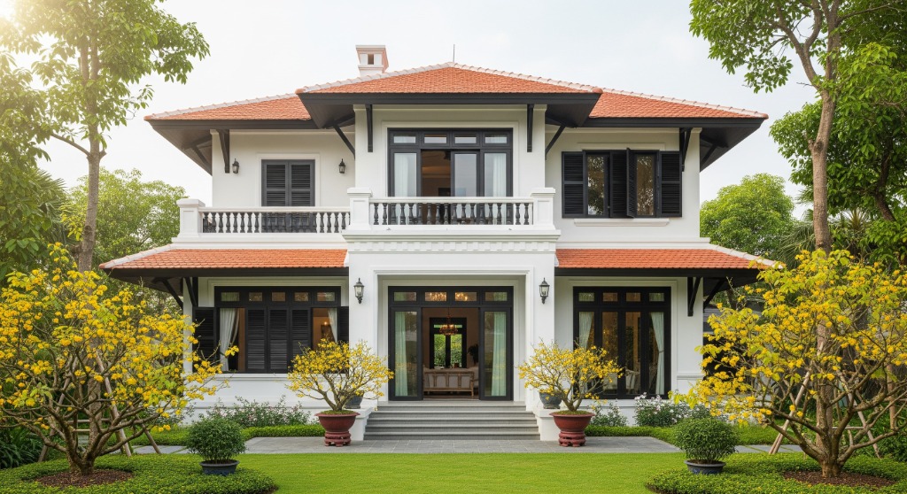 Biệt thự phong cách Đông Dương (Indochine) tráng lệ